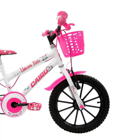 BICICLETA ARO 16 FEMININA UNICORNIO BCO/PINK