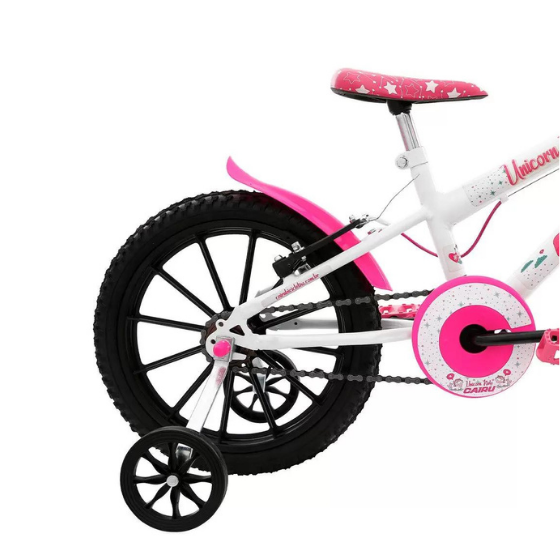 BICICLETA ARO 16 FEMININA UNICORNIO BCO/PINK