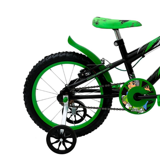 BICICLETA ARO 16 MASCULINO C-16 PRETO/VERDE