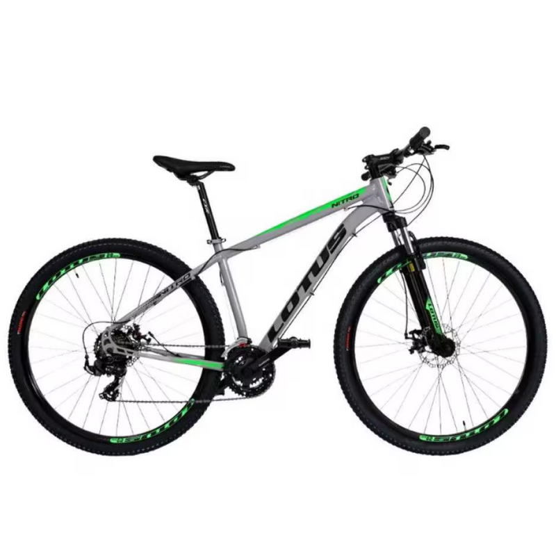 Bicicleta Aro 29 Cairu Lotus Nitro 21 Marchas Freio A Disco Quadro 17.5 Mtb - Cinza/Verde