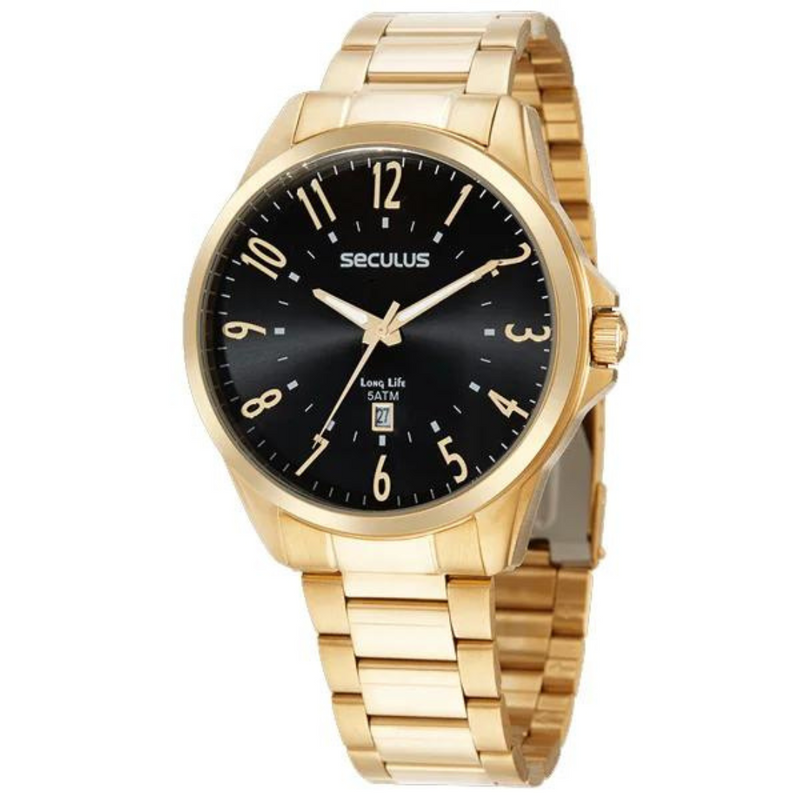 Relógio Seculus Masculino Dourado 44071Gpsvda1