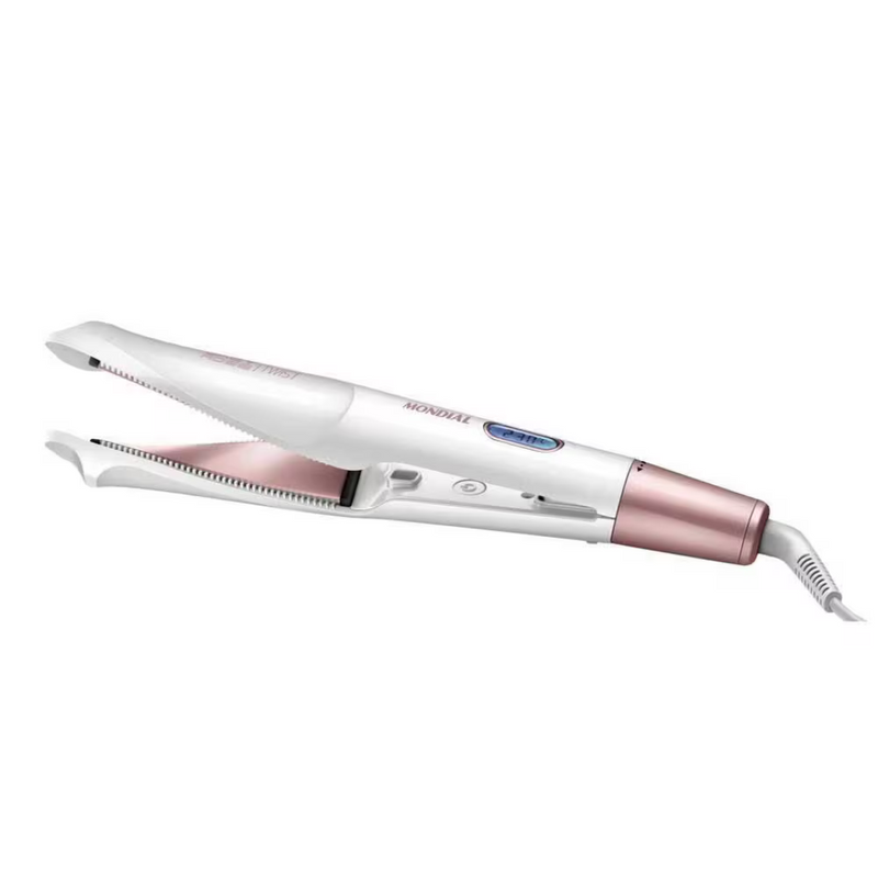 Prancha Alisadora Mondial Twist P-51 Branco/Rosa