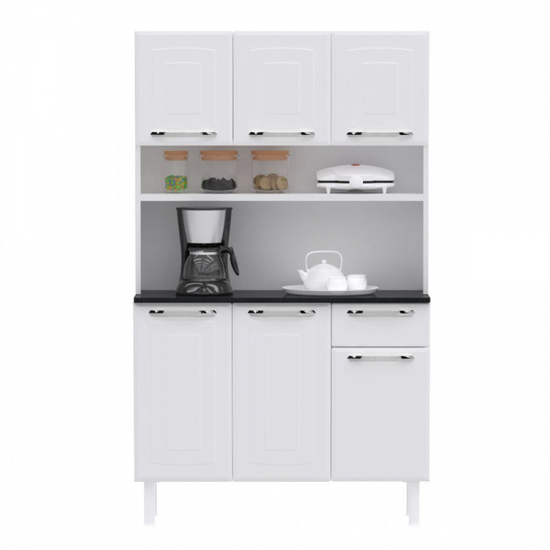 Kit Cozinha Colormaq Crystal 6 Portas, 1 Gaveta em Aço Branco