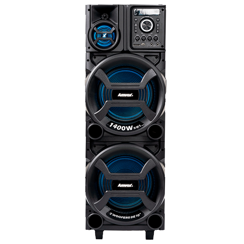 Caixa de Som Amplificada Amvox ACA 1402 Titan Black, 1400W, Bluetooth, USB | Preta